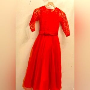Girls Size 10 Red Ball Gown Pageant Dress